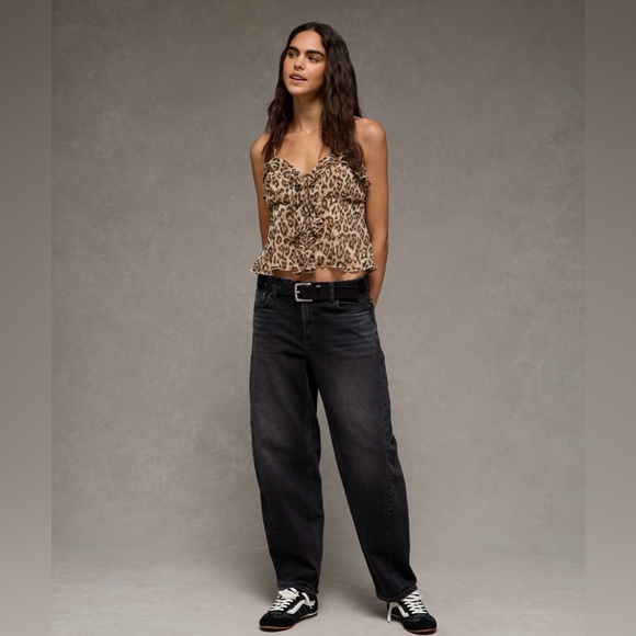 American Eagle Leopard Print Ruffle Cami - Picture 5 of 6